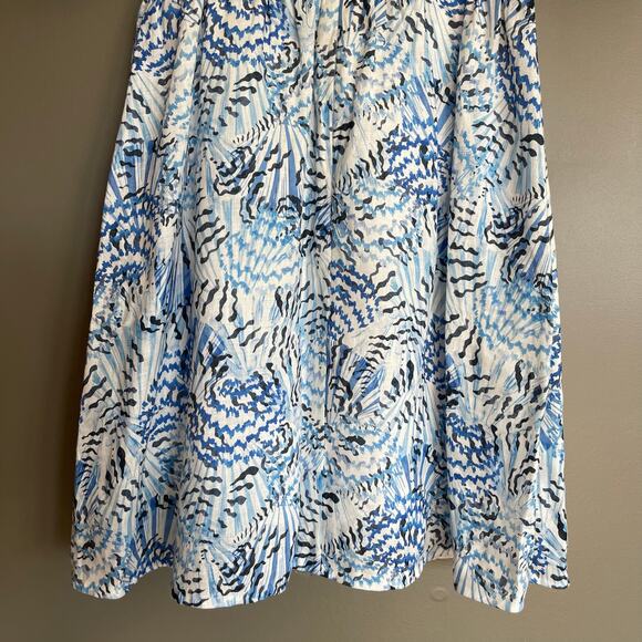 NWT SALONI Rachel-D Mini Dress Neptune Azure Size 2 Blue White Linen Puff Sleeve - Picture 13 of 16
